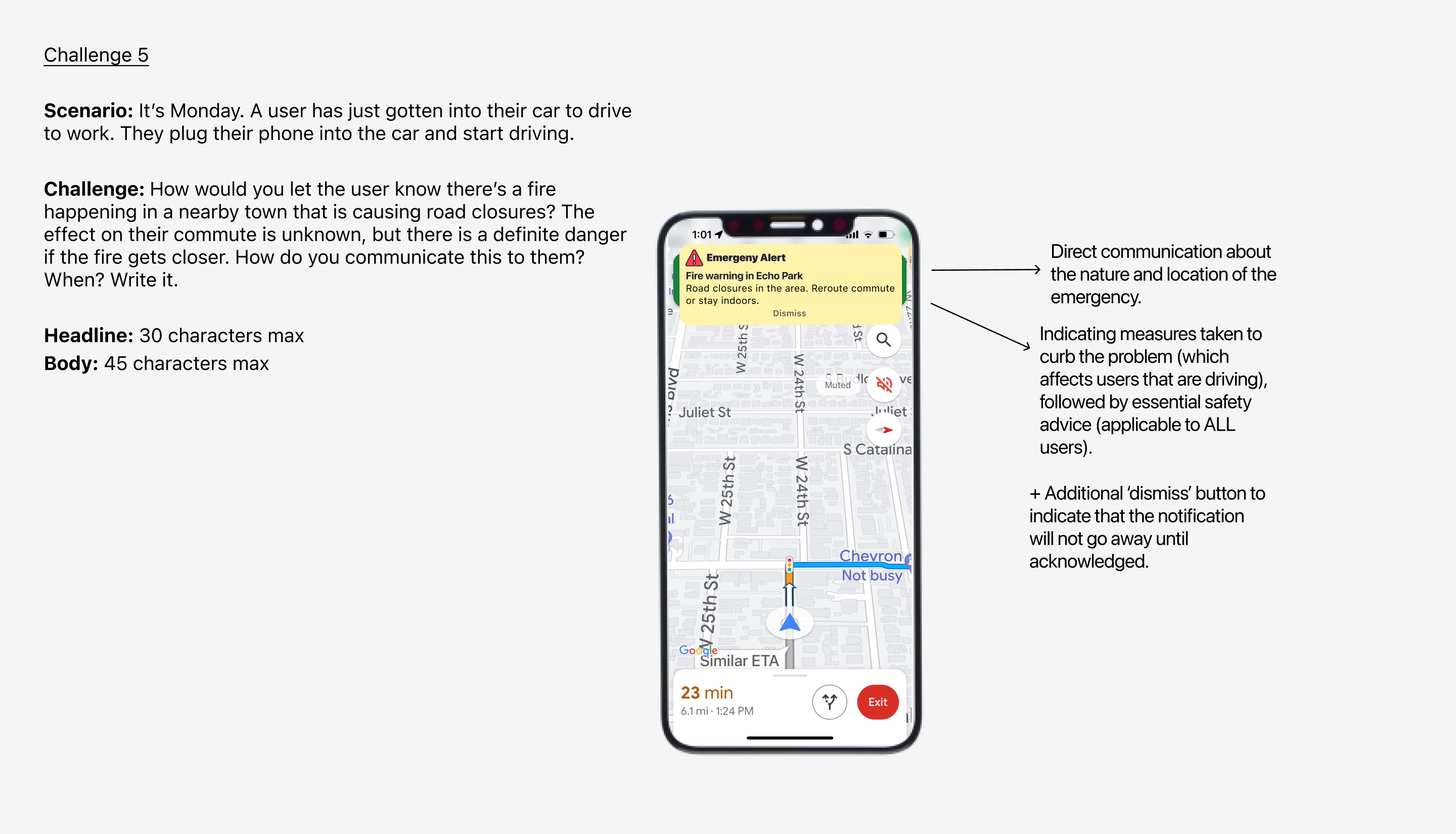 Emergency alert design